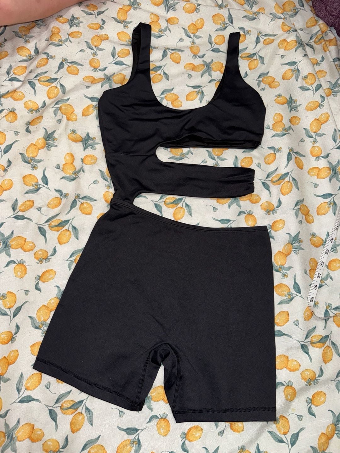 Roots Black Athleisure Cut-Out Activewear Yoga Romper Jumpsuit 9