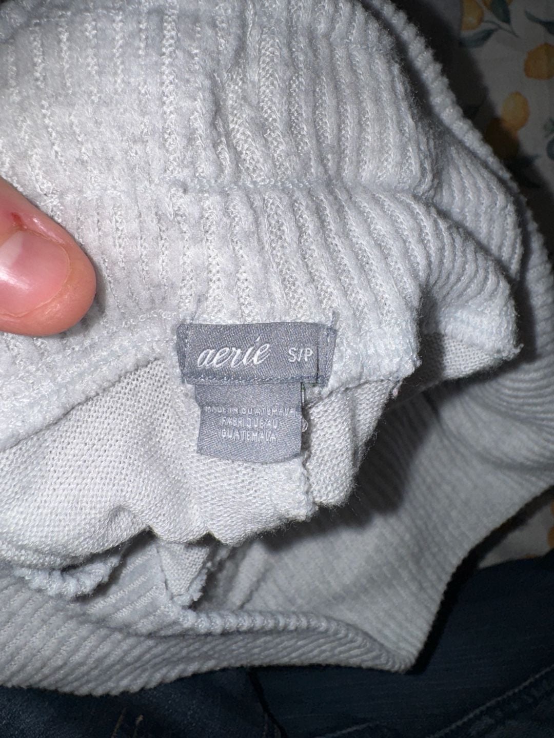 Aerie Gray Knit High Waist Drawstring Lounge Jogger Pants Size S 7
