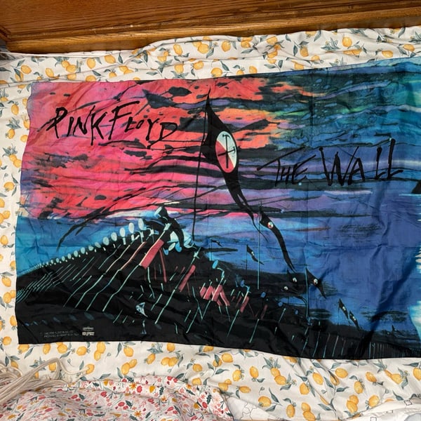 Vintage 1982 Pink Floyd The Wall Marching Hammers Tapestry Flag Winterland Heart Rock Italy