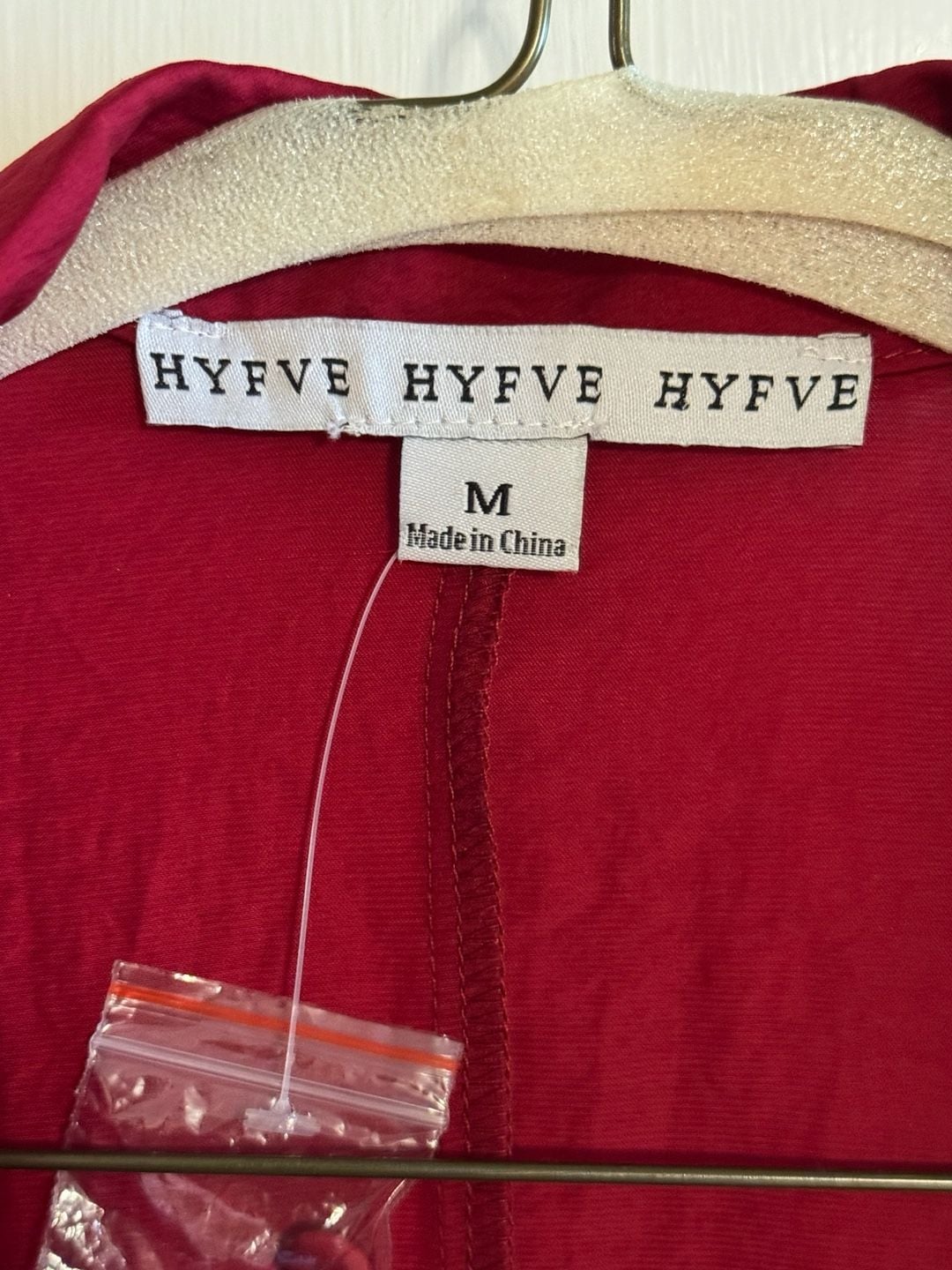 NEW HYFVE Red Satin Long Sleeve Tie Front Bodysuit Medium 4