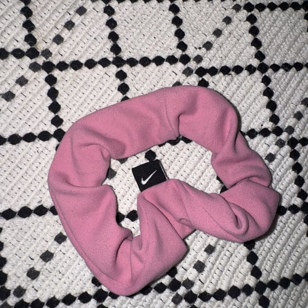 Nike Dri-FIT Pink Hair Scrunchie with Logo Tag