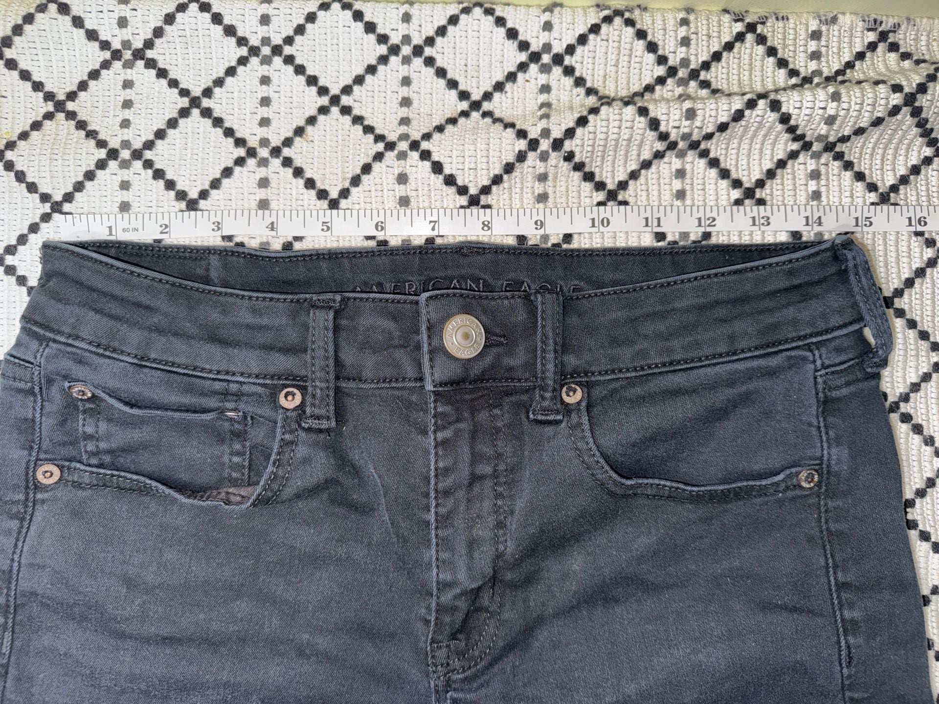 American Eagle Ne(x)t Level Stretch Black Denim Cutoff Shorts 3