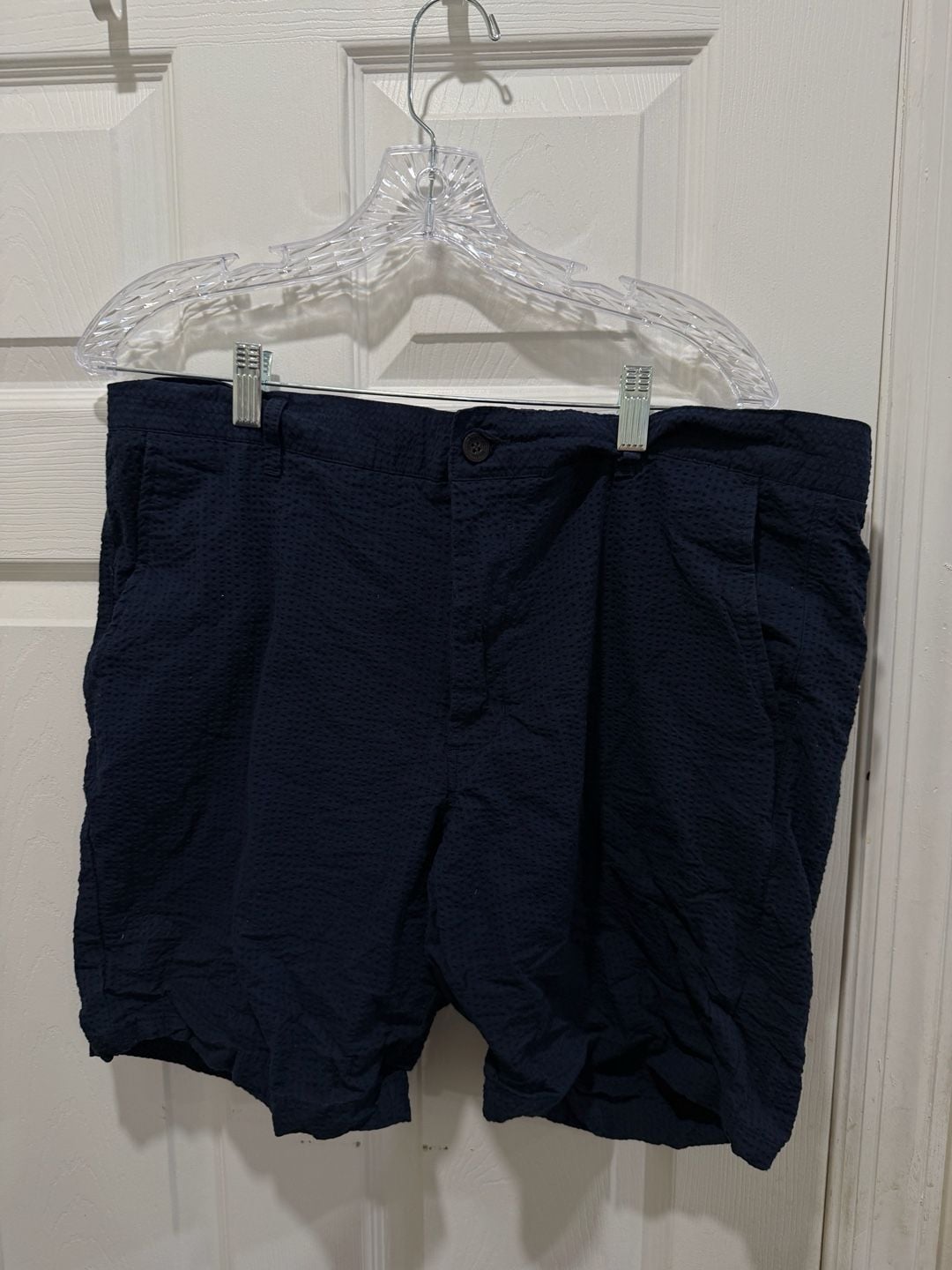 Ben Sherman Men's Regular Fit Seersucker Navy Shorts Size 36W 3