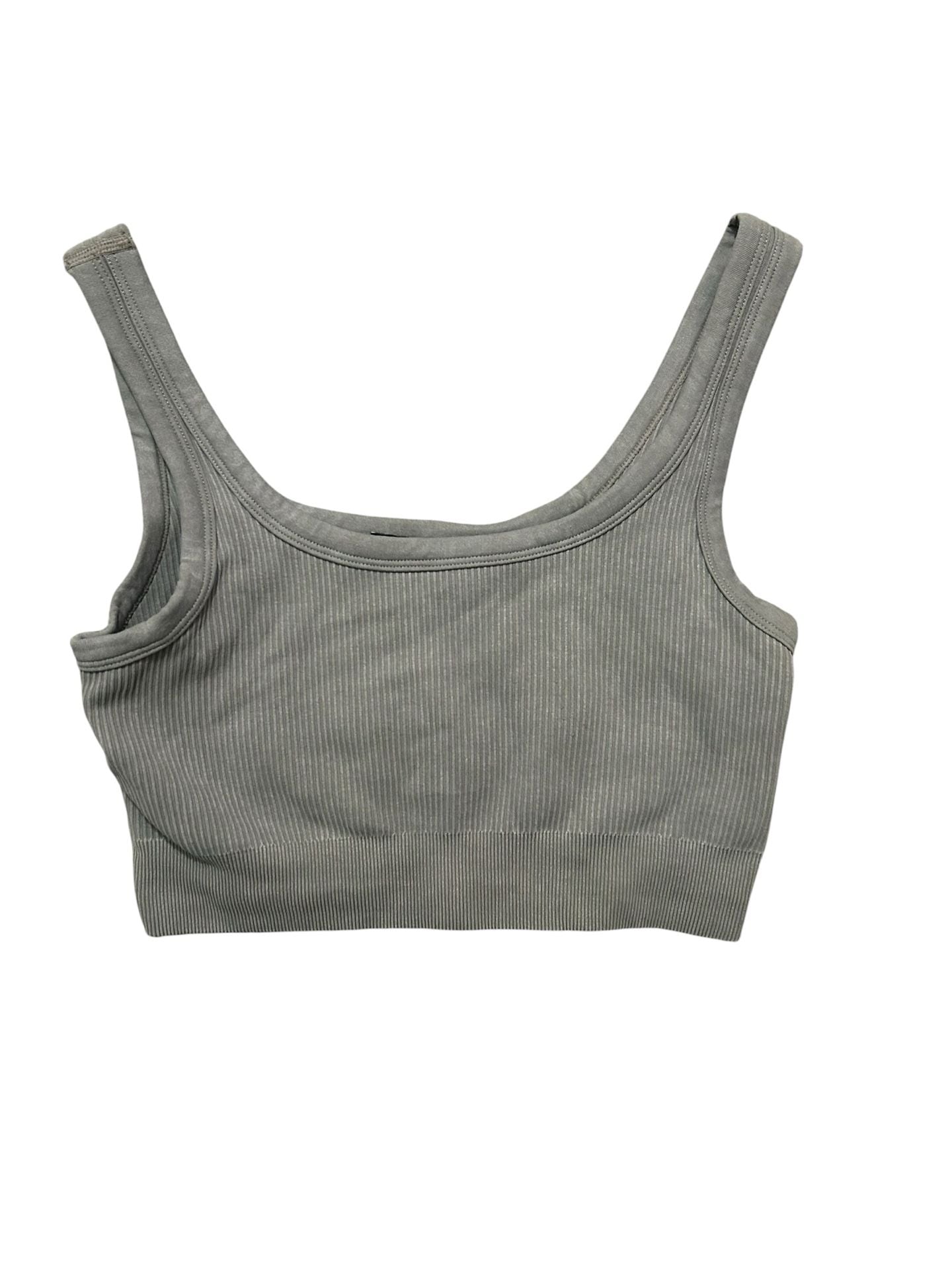 Fashion Nova Gray Ribbed Seamless Sports Bra Bralette Size M 2