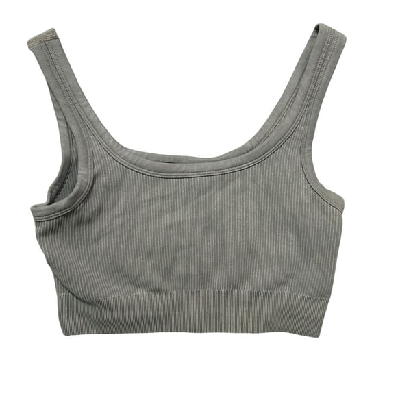 Fashion Nova Gray Ribbed Seamless Sports Bra Bralette Size M