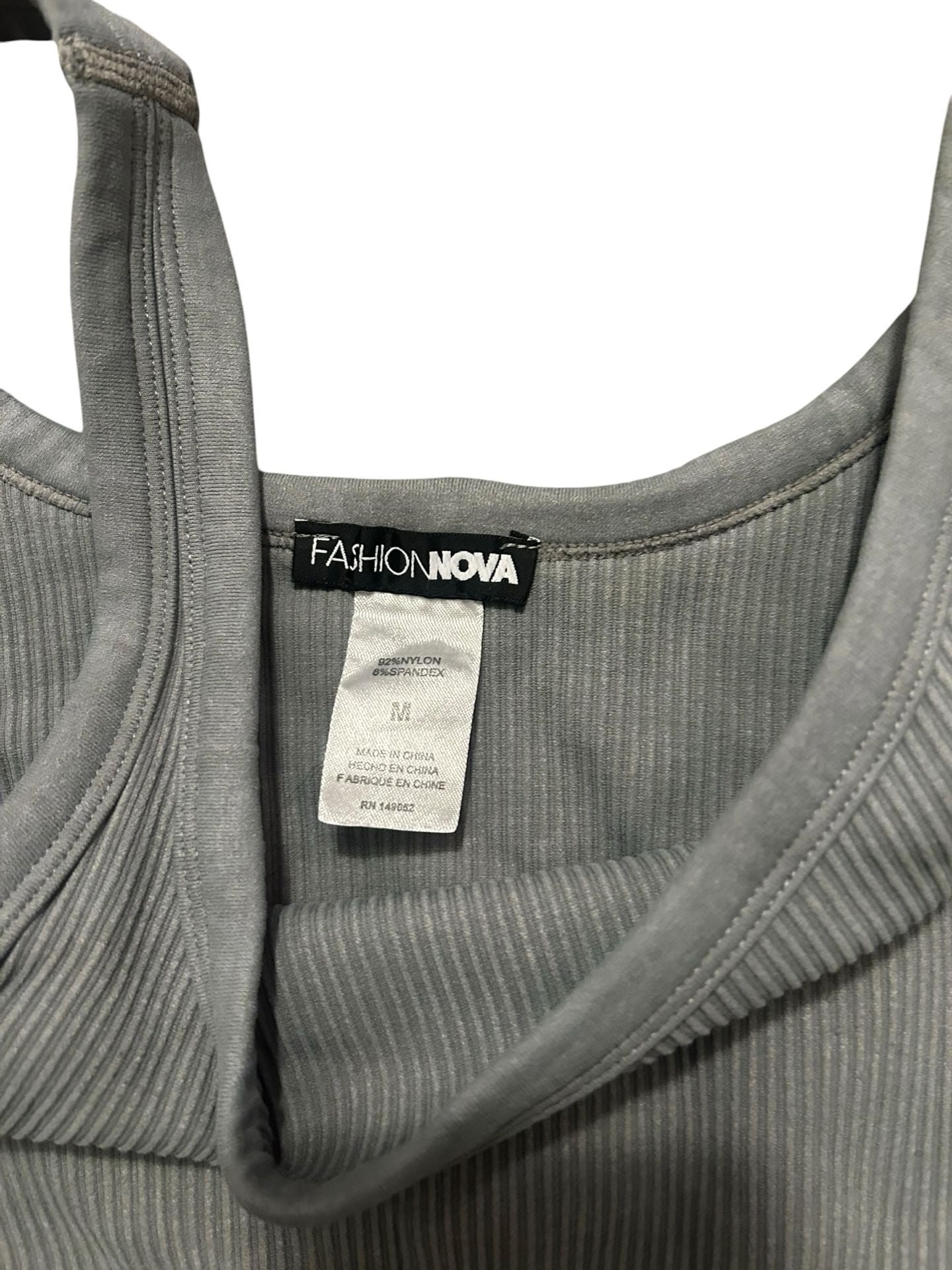 Fashion Nova Gray Ribbed Seamless Sports Bra Bralette Size M 3