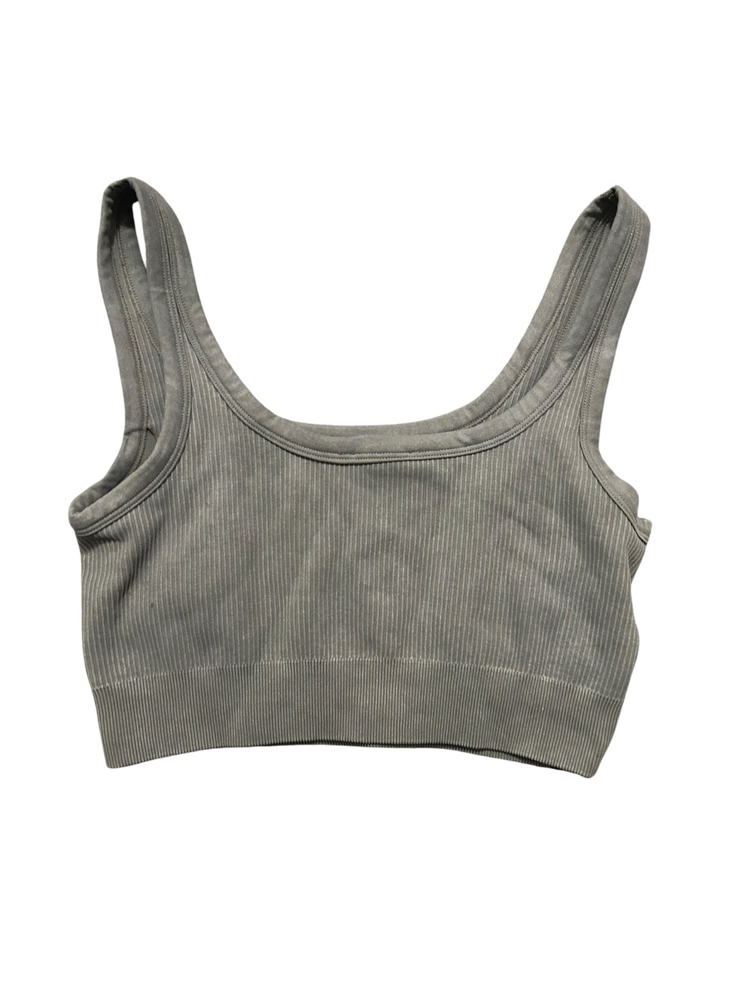Fashion Nova Gray Ribbed Seamless Sports Bra Bralette Size M 4