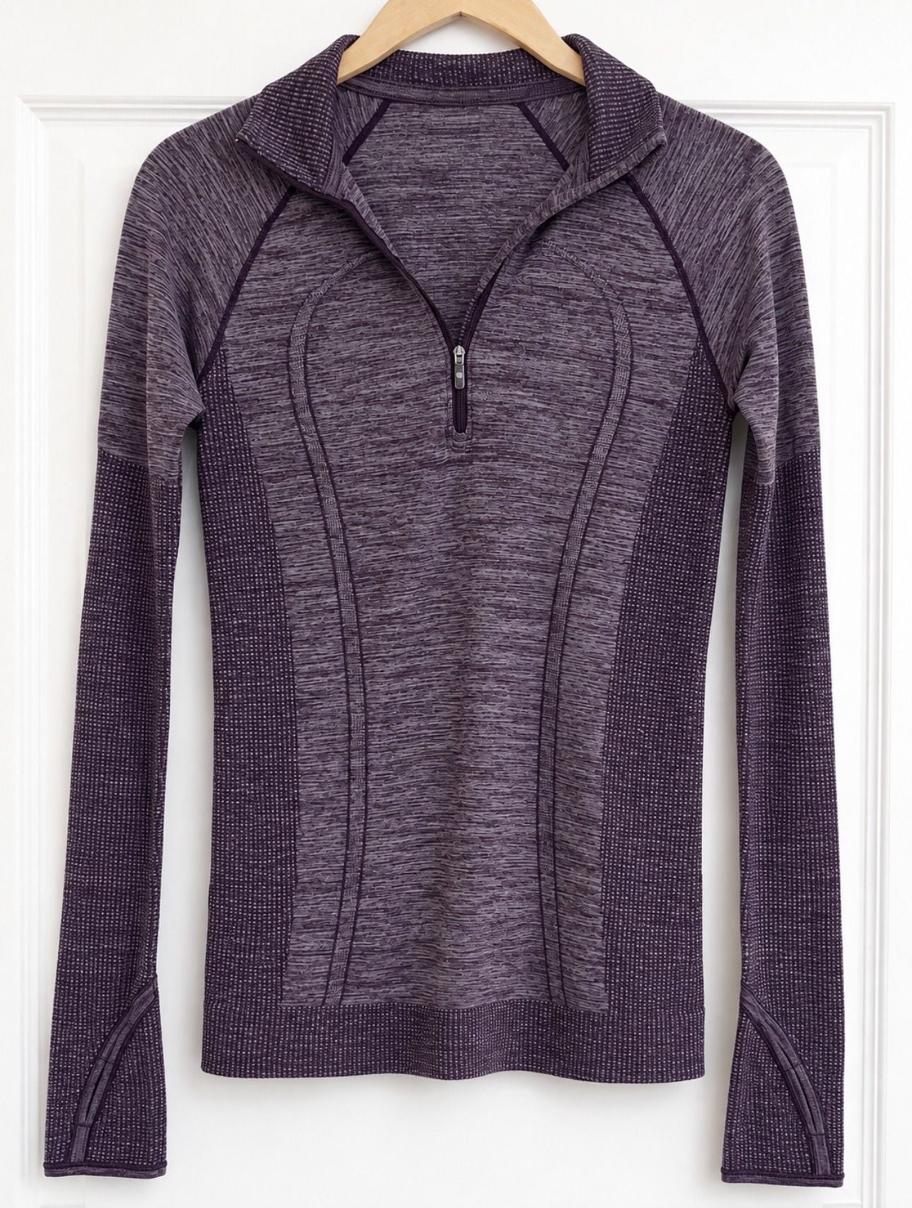 Lululemon Run Swiftly Tech 1/2 Zip Heathered Plum Purple XS 3