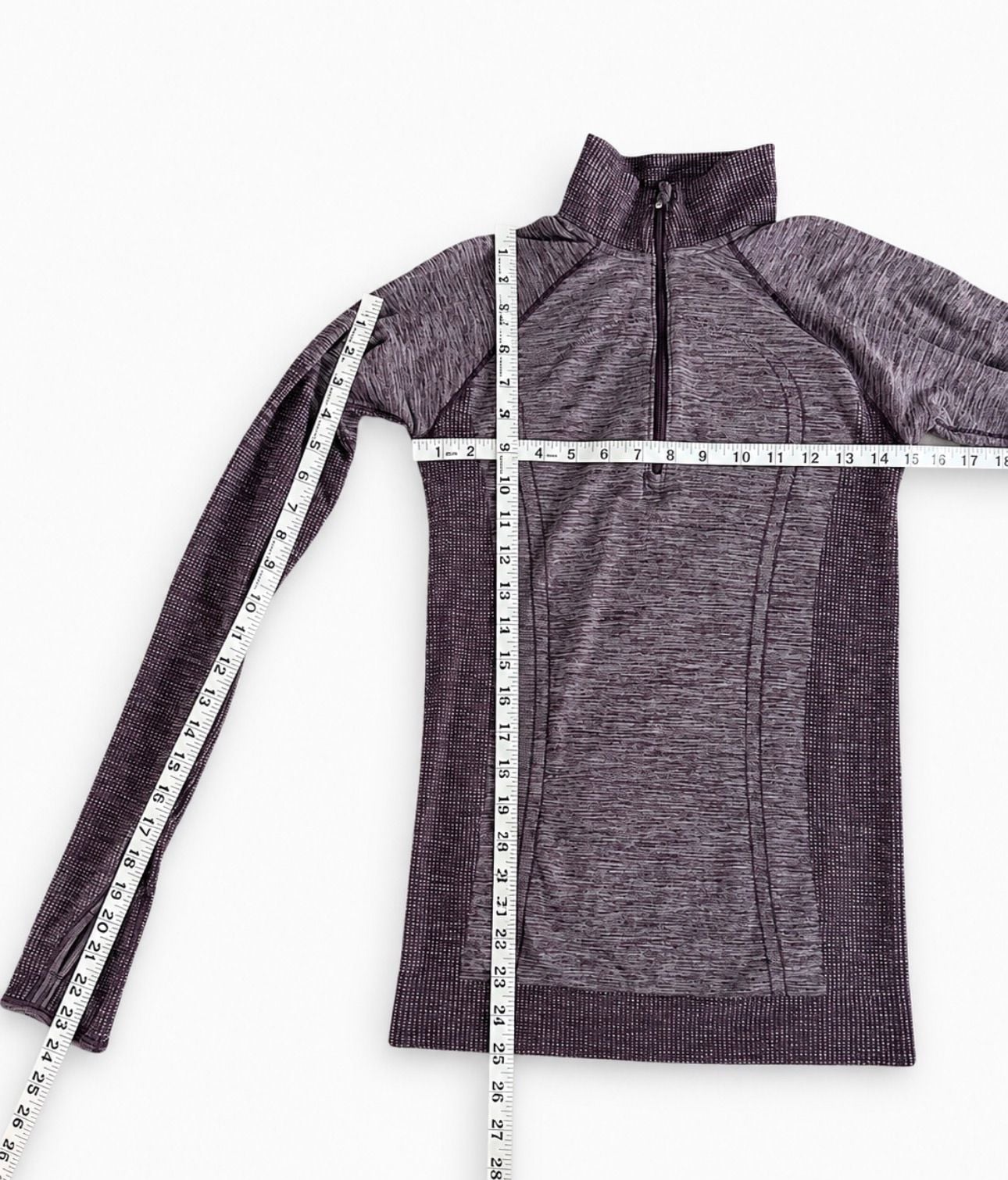 Lululemon Run Swiftly Tech 1/2 Zip Heathered Plum Purple XS 7