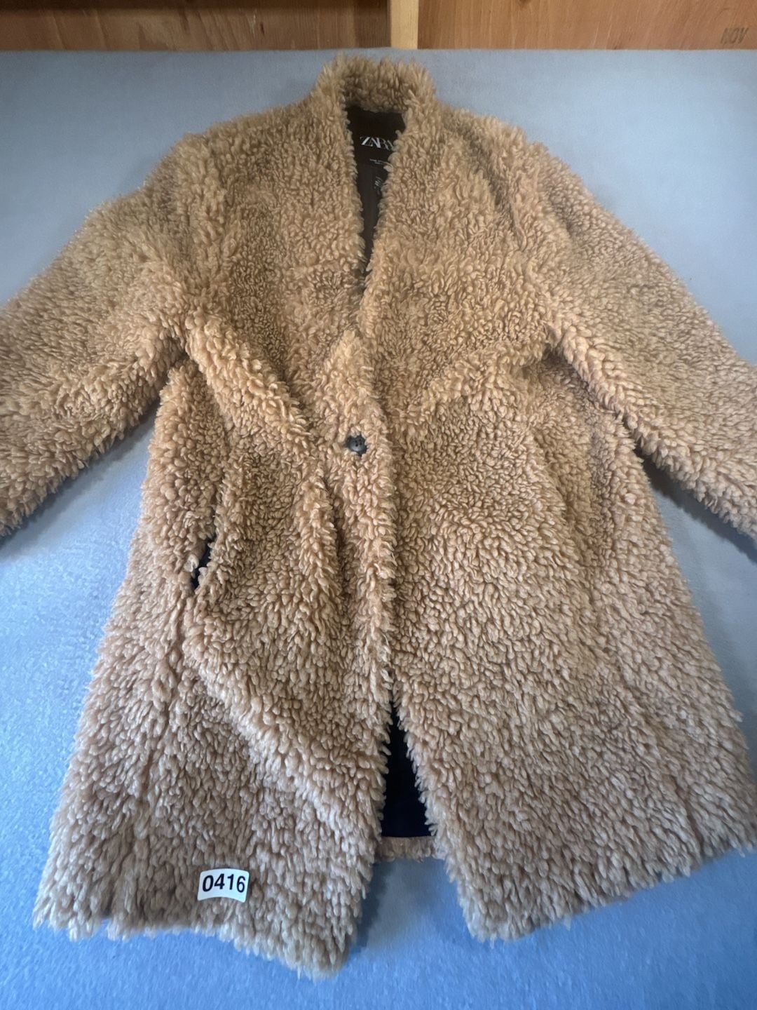 Zara Brown Faux Shearling Teddy Bear Coat Size XS 5