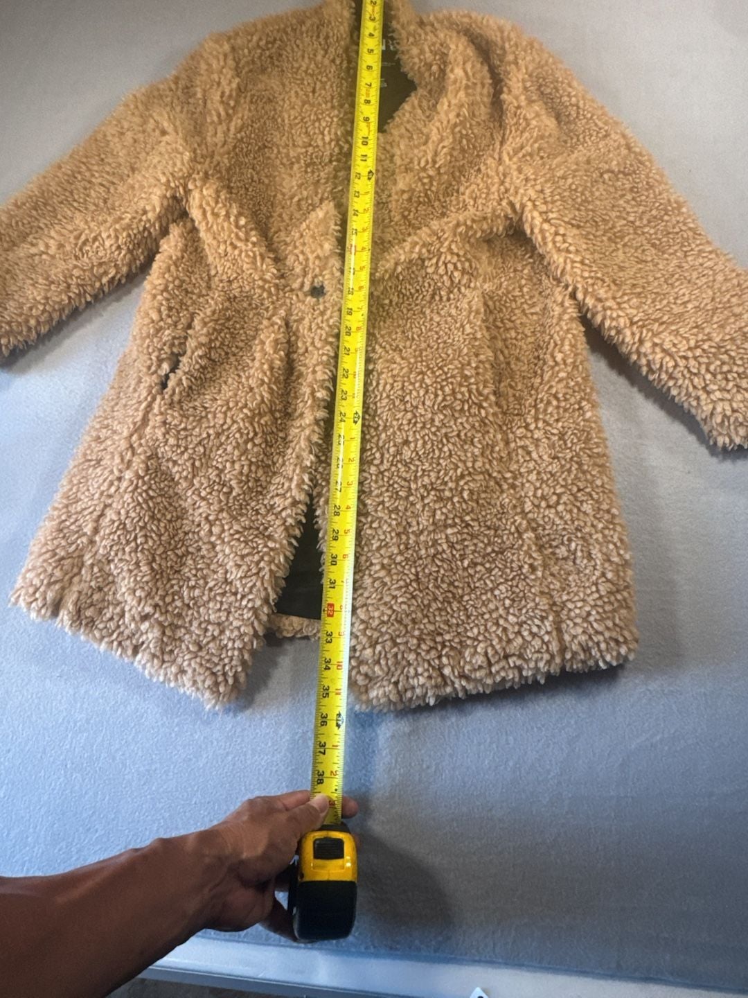 Zara Brown Faux Shearling Teddy Bear Coat Size XS 7