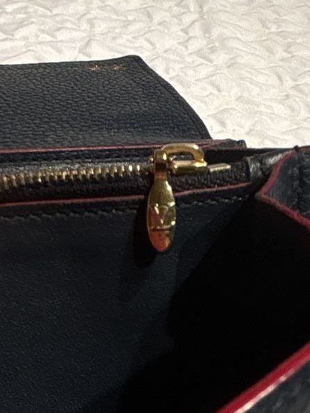 Louis Vuitton Capucines Long Wallet Navy Blue Taurillon Leather Pink Trim LV 9