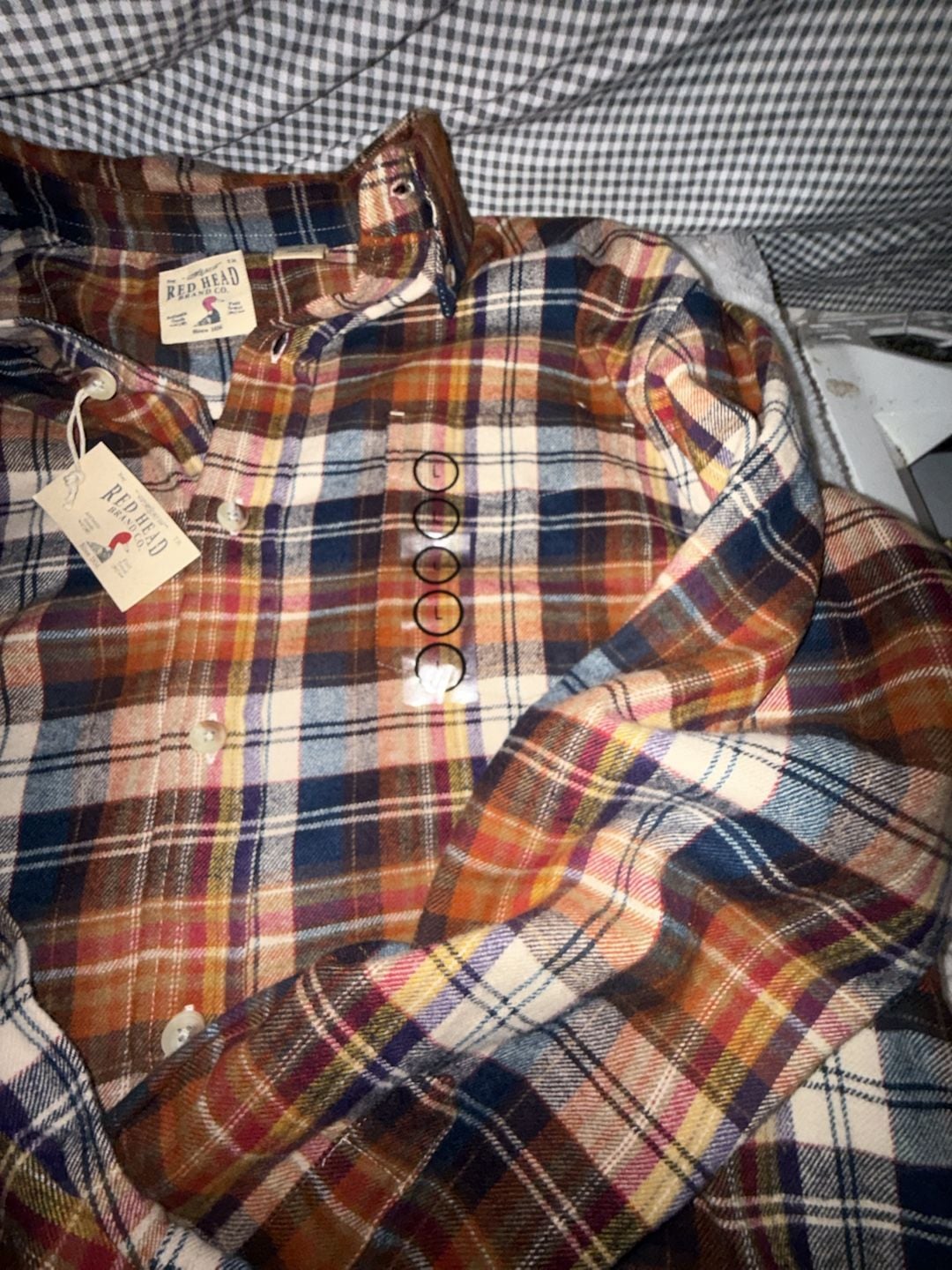 Red Head Brand Co. Men's Long Sleeve Plaid Flannel Shirt, Size L 6