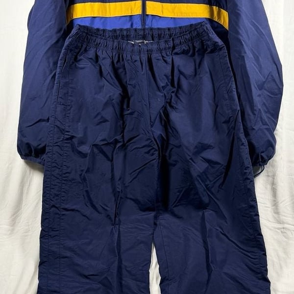 Vintage Nike Blue and Yellow Hooded Tracksuit Set Item 0428