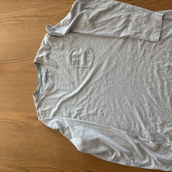 Tommy Bahama Men's Long Sleeve Pima Cotton Pocket T-Shirt Heather Gray Size L