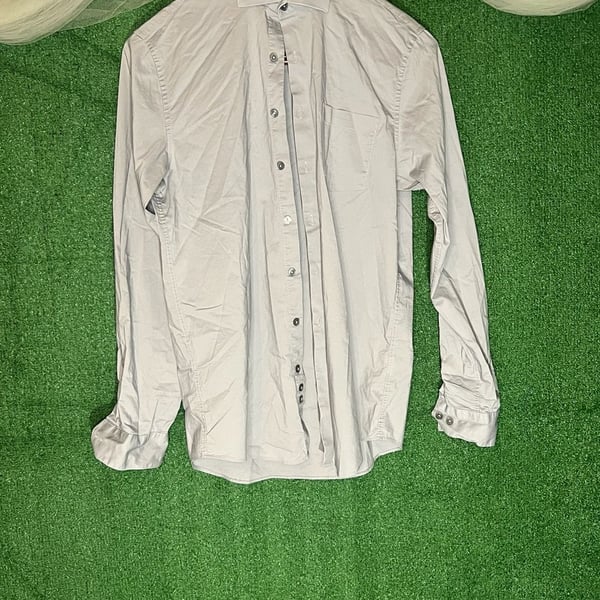 Kenneth Cole Reaction Men's Gray Slim Fit Stretch Dress Shirt