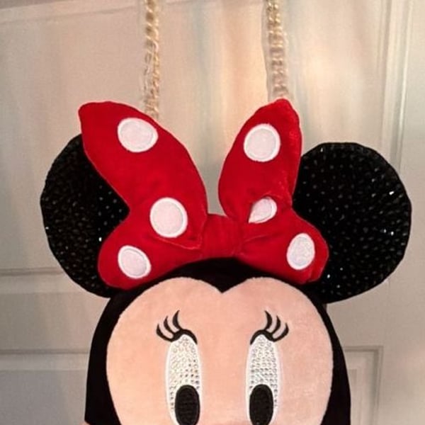 Disney x Aldo Minnie Mouse Plush Crossbody Handbag with Rhinestones