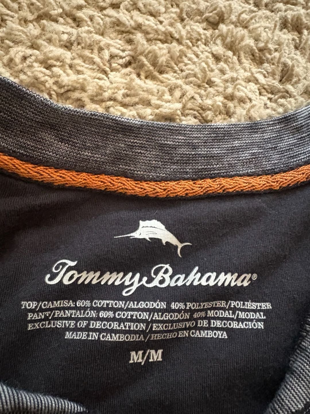 Tommy Bahama Men's Medium Gray Long Sleeve Henley Shirt Cotton Blend 4