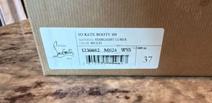 Christian Louboutin So Kate Booty 100 Starlight Lurex Multi Ankle Boots Size 37 3