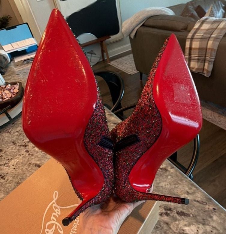Christian Louboutin So Kate Booty 100 Starlight Lurex Multi Ankle Boots Size 37 7
