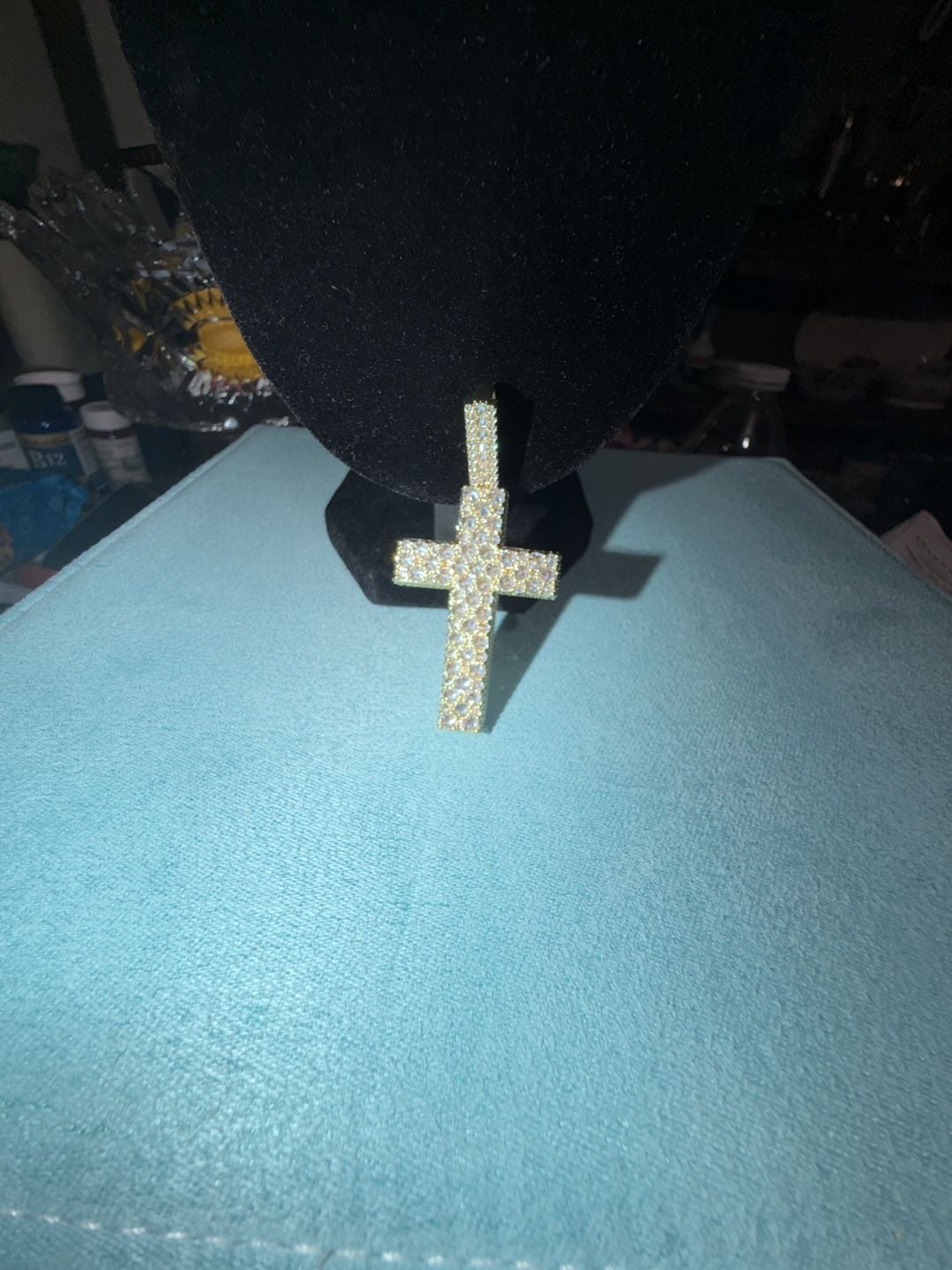 Custom Reverse set 14k gld thermal infused over brass ice cz stones 2