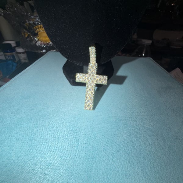 Custom Reverse set 14k gld thermal infused over brass ice cz stones
