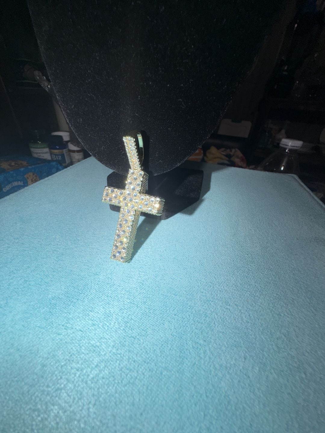 Custom Reverse set 14k gld thermal infused over brass ice cz stones 4