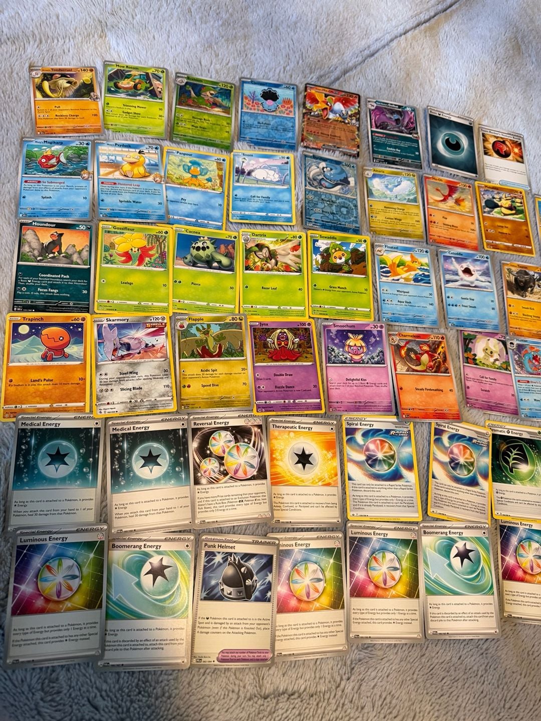 Pokemon Card Bulk Lot 50 cards and code Assorted Common Uncommon Energy Trainer Cards 1