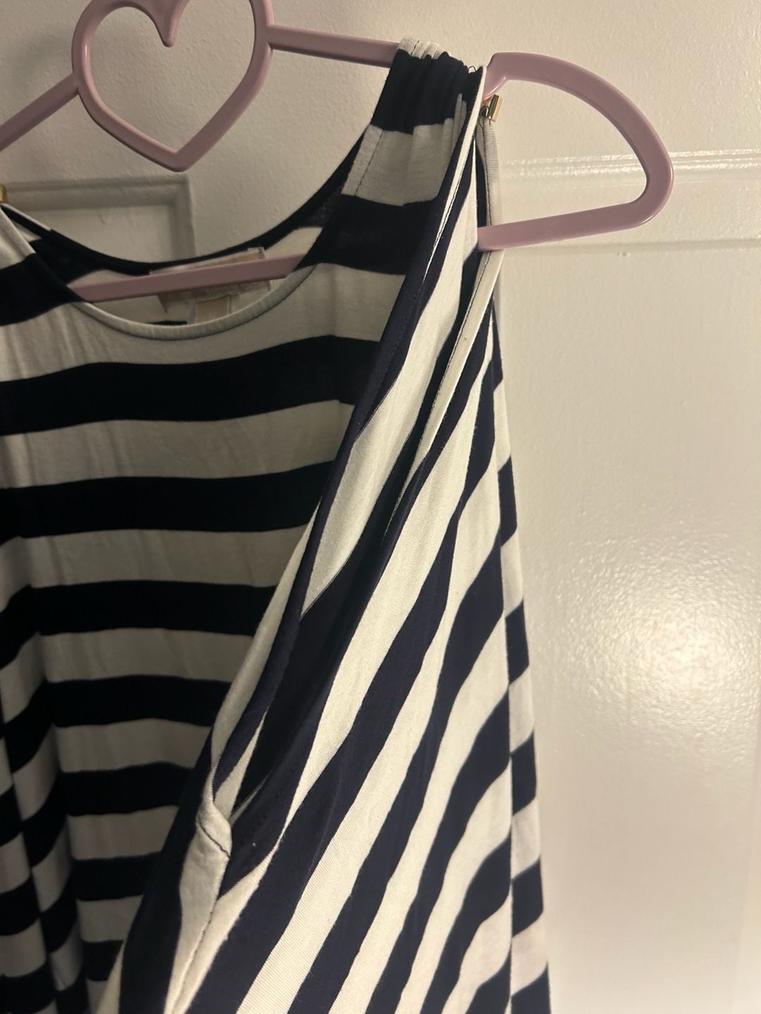 MICHAEL Michael Kors Cold Shoulder Striped Tunic Top Navy White Size M 4