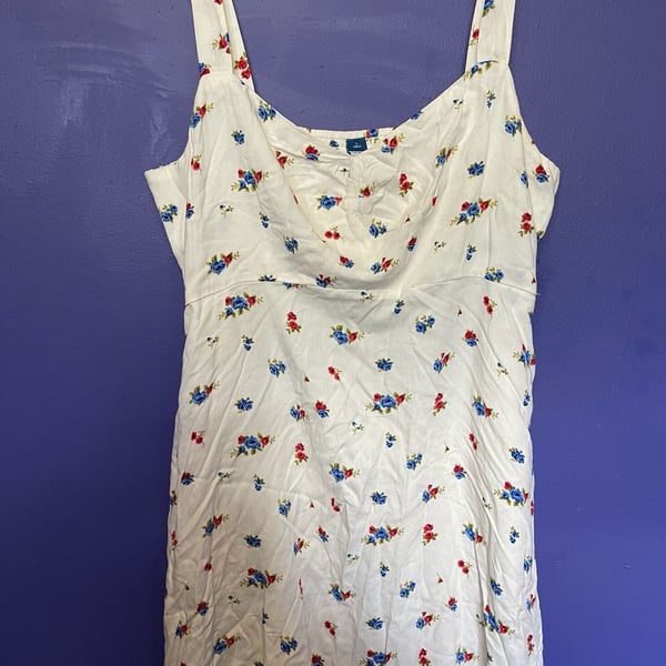 Old Navy Women's L Tall White Floral Print Sundress