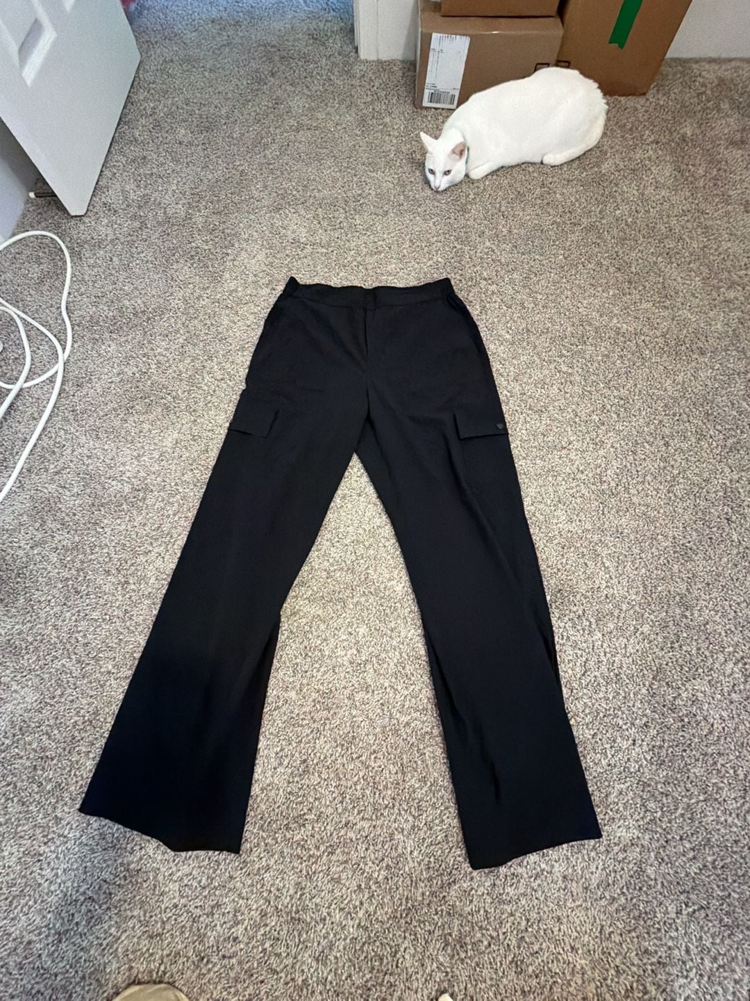 Lou & Grey Black Pull-On Utility Cargo Pants Wide Leg 2