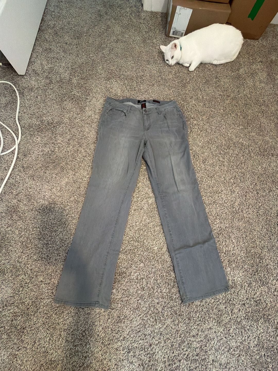 Earl Jean Gray Straight Leg Denim Jeans Women's Size 16 2