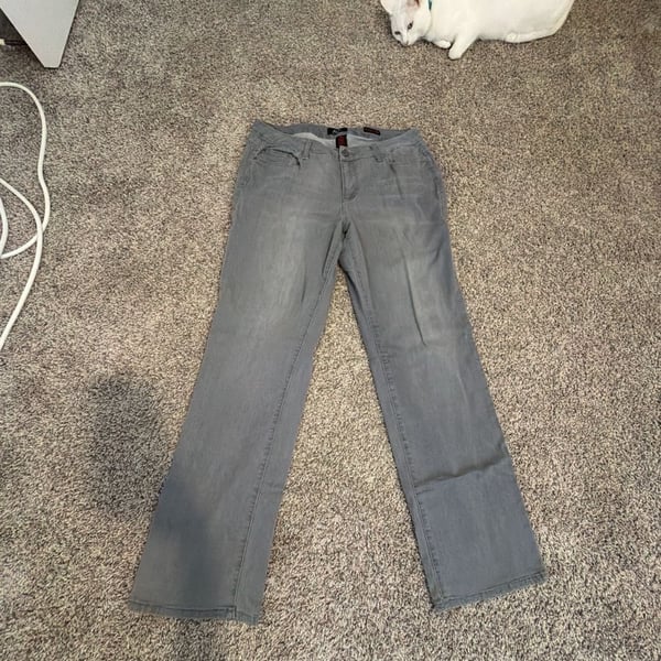Earl Jean Gray Straight Leg Denim Jeans Women's Size 16