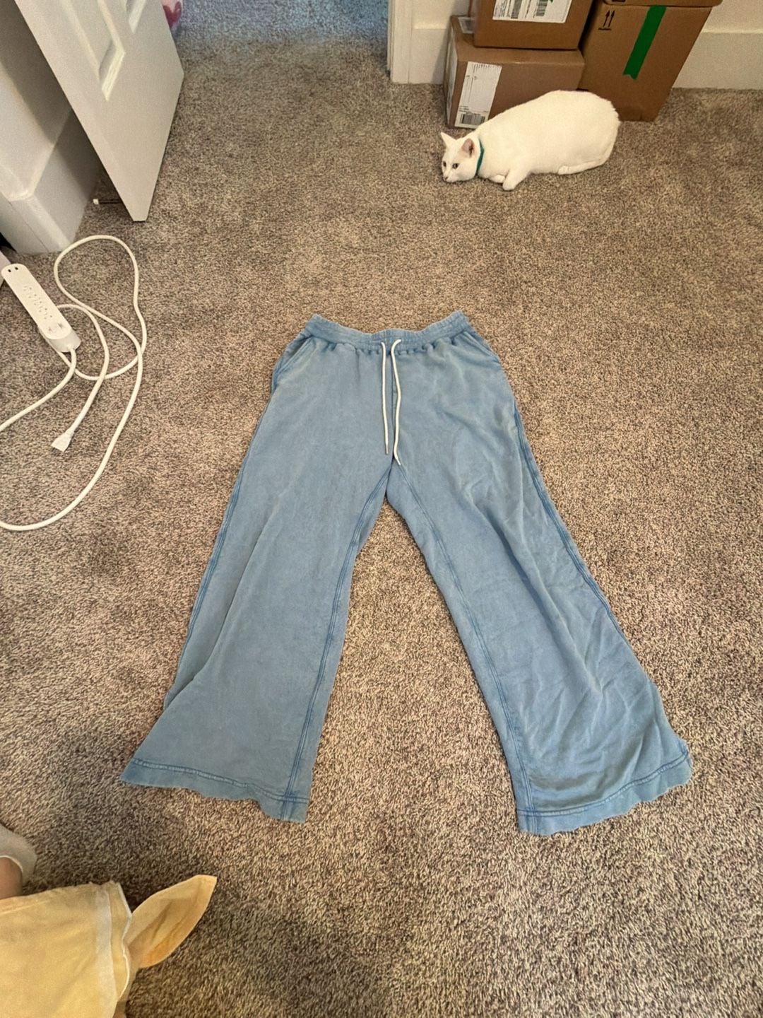 Lou & Grey Blue Wide Leg Drawstring Knit Pants 2