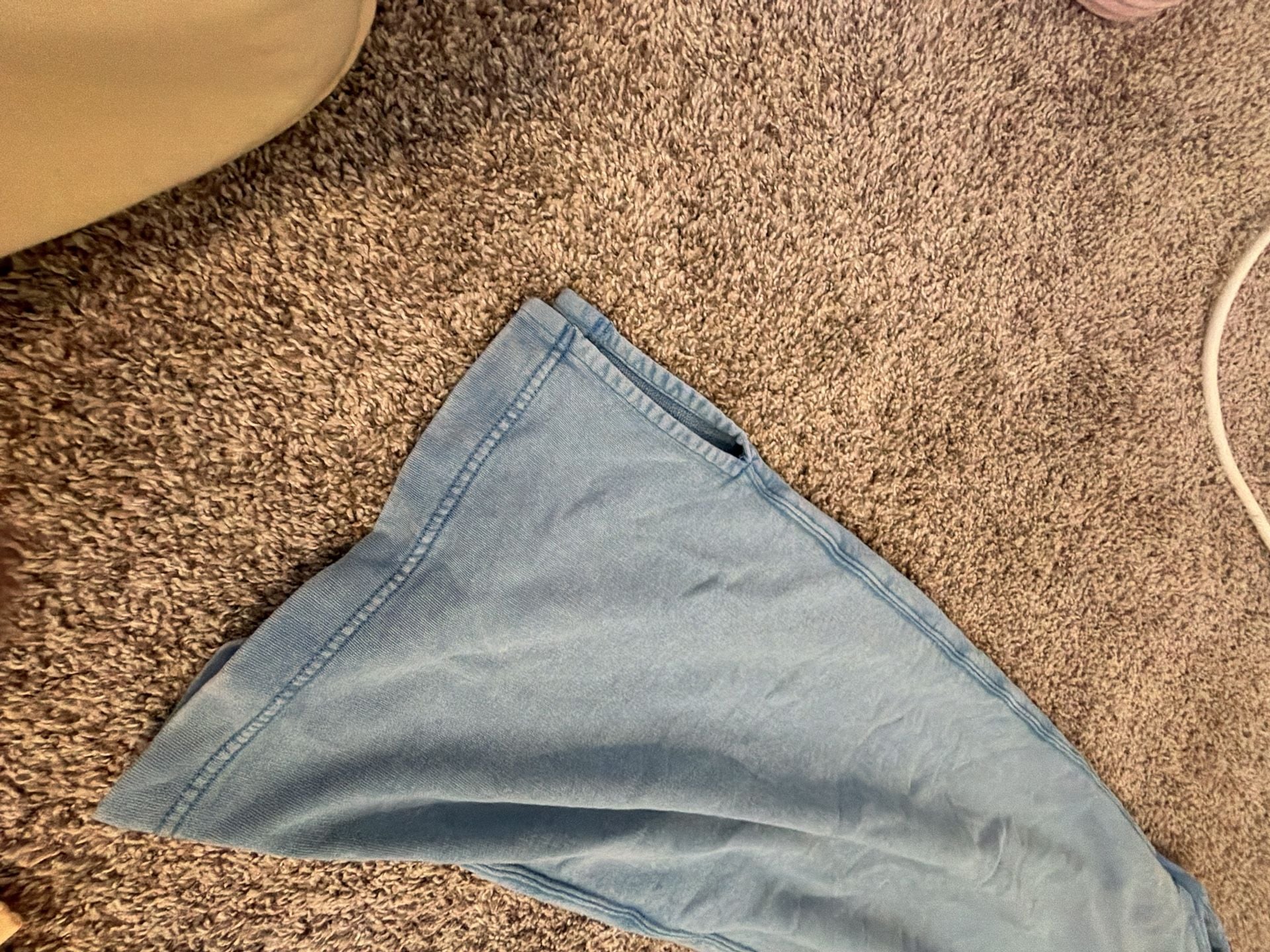 Lou & Grey Blue Wide Leg Drawstring Knit Pants 3