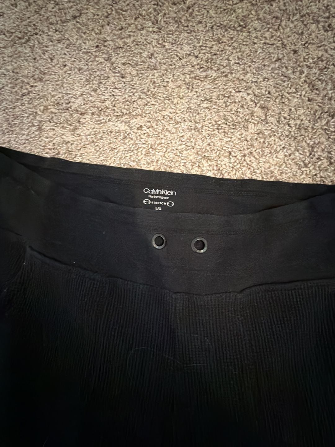 Calvin Klein Performance Stretch Black Ribbed Flare Pants Size L 3