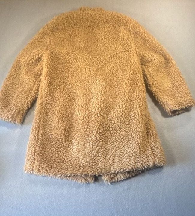 Zara Brown Faux Shearling Teddy Bear Coat Size XS 8
