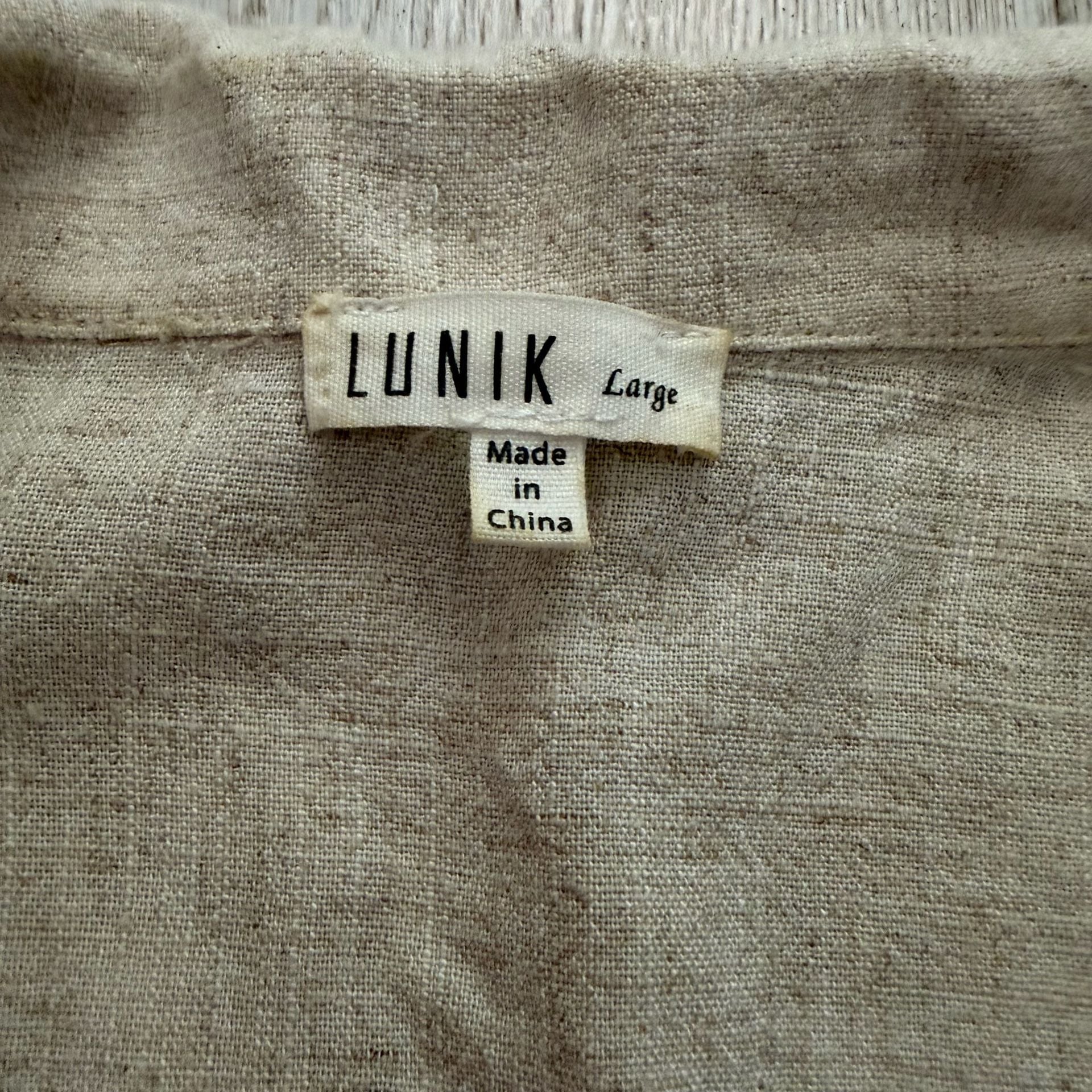 Lunik Linen Blend Tie Waist Button-Up Romper 4