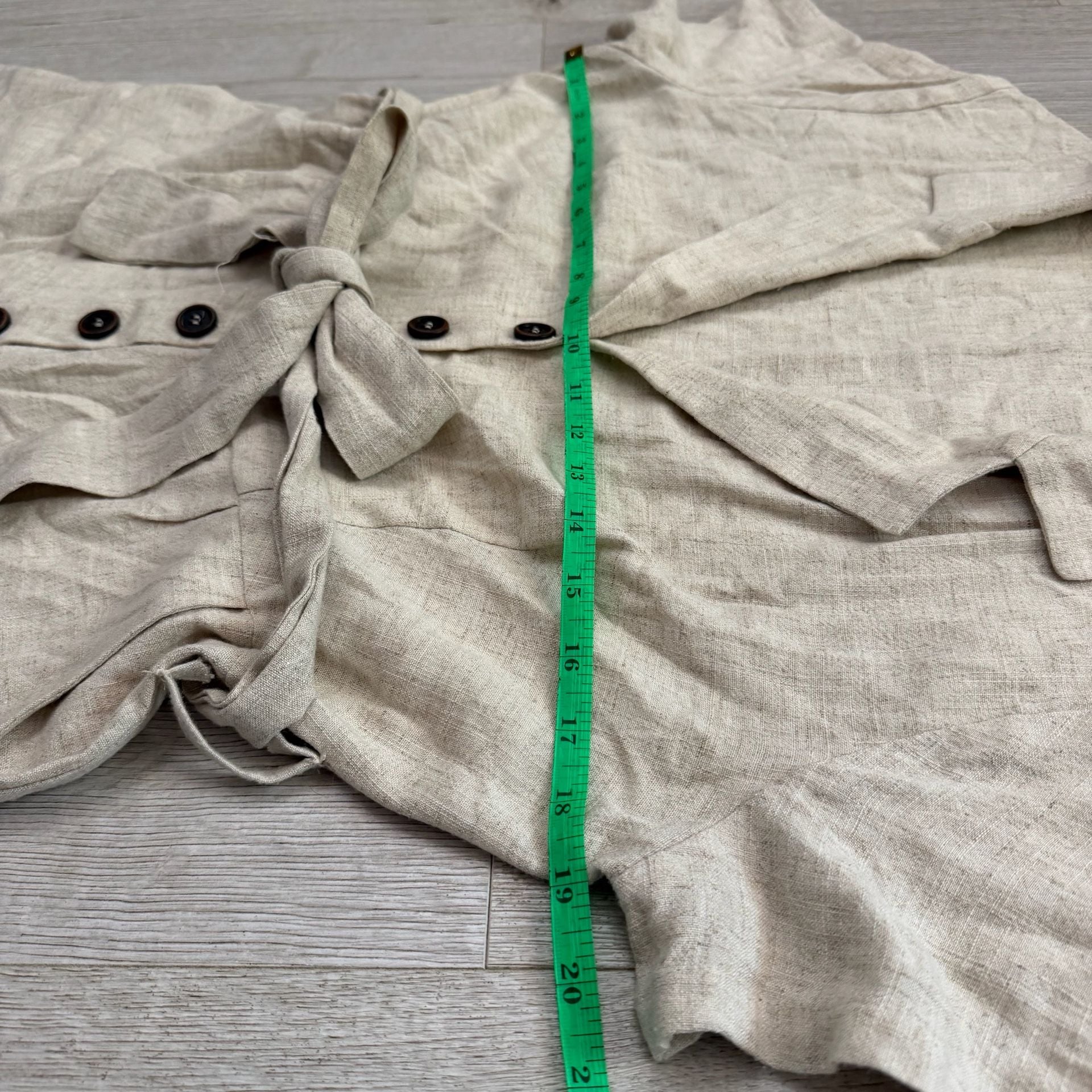 Lunik Linen Blend Tie Waist Button-Up Romper 5