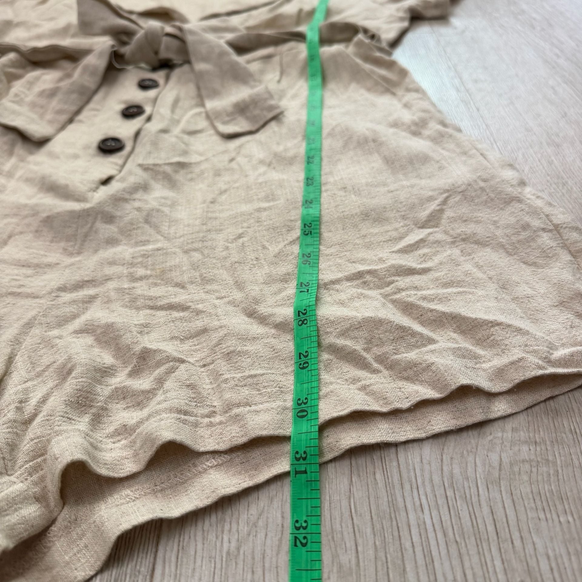 Lunik Linen Blend Tie Waist Button-Up Romper 6