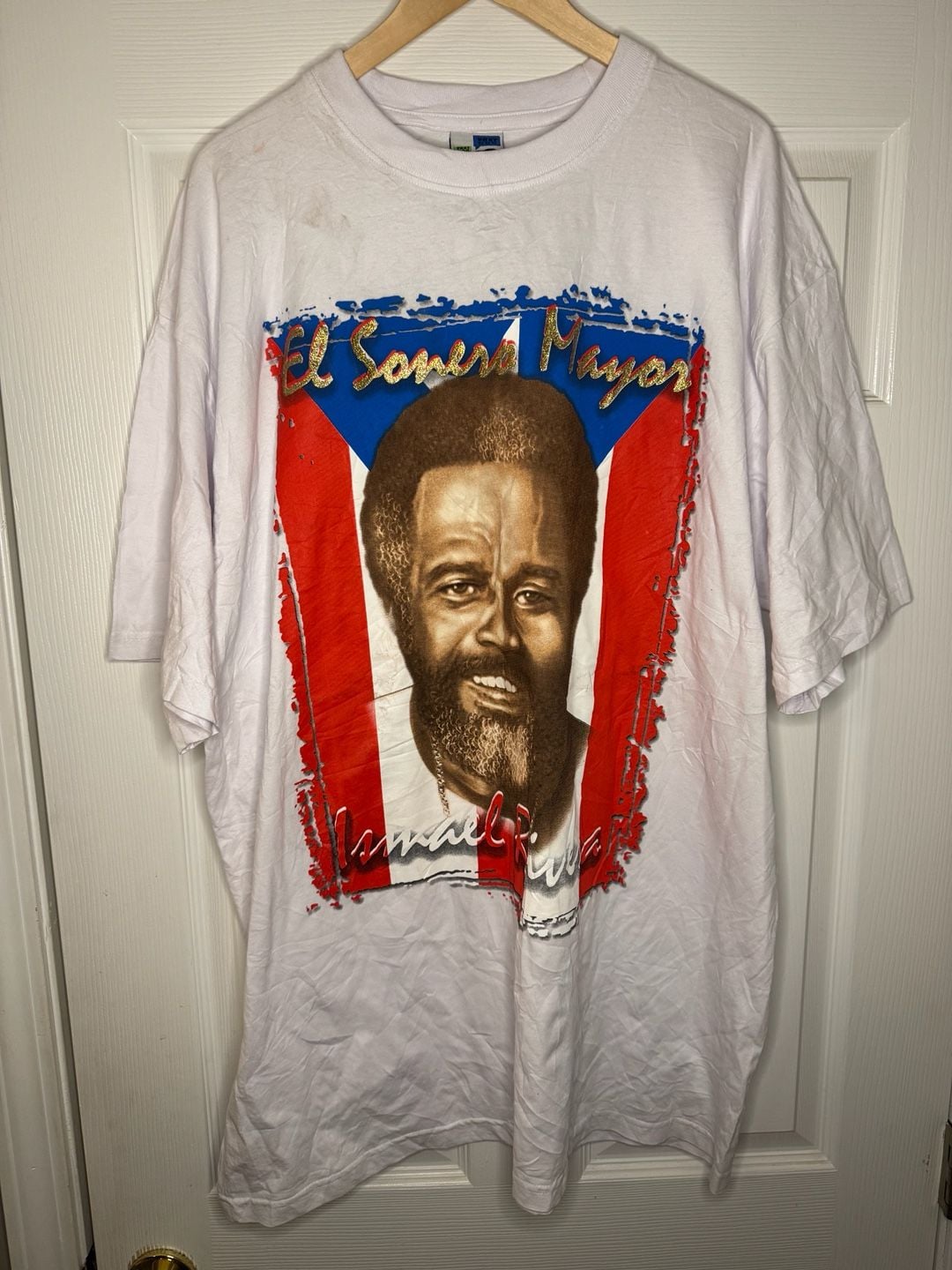 Vintage Ismael Rivera El Sonero Mayor Puerto Rico Graphic T-Shirt 3XL 3