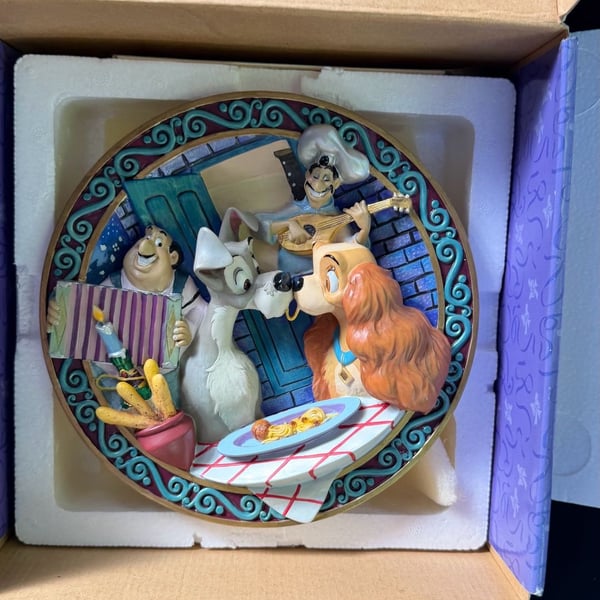 Walt Disney's Lady and the Tramp A Beautiful Bella Notte Collectible Plate.
