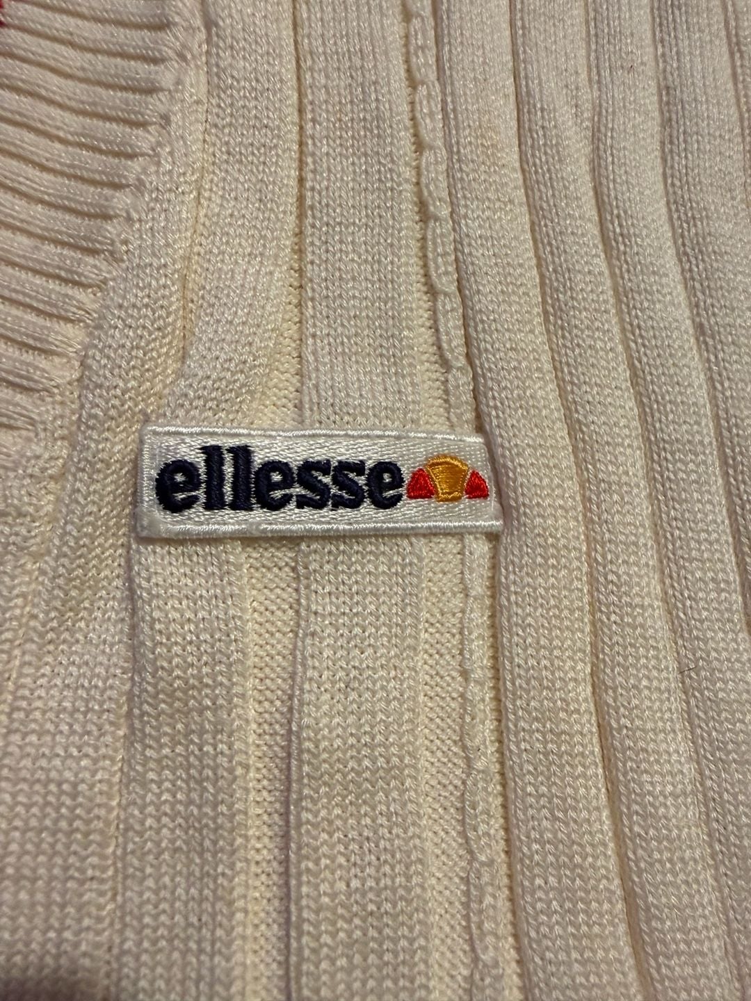 Vintage Ellesse 100% Mercerized Cotton Cable Knit Tennis Sweater Vest 4
