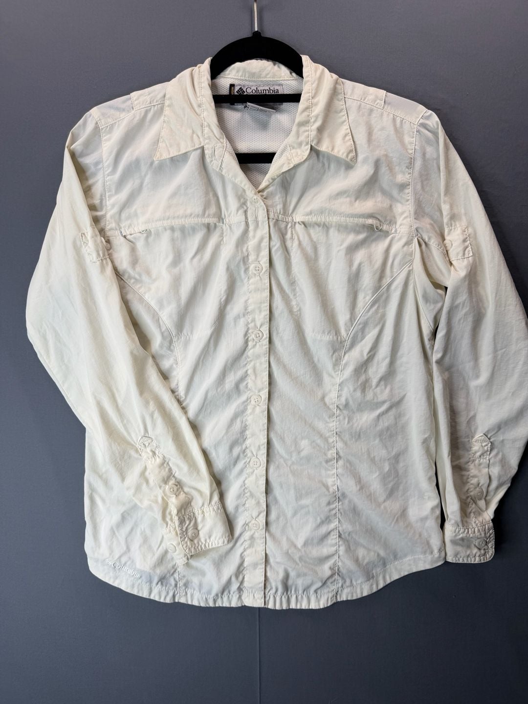Columbia Titanium Women's Long Sleeve Hiking Shirt Size S Ivory White Vented 2
