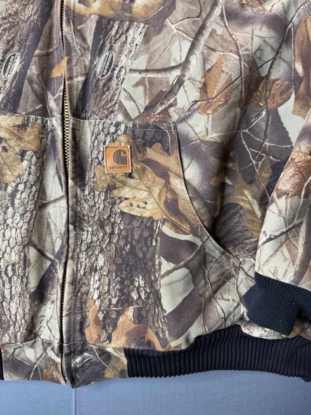 Vintage Carhartt J143 CMO Realtree Hardwoods Camo Thermal-Lined Jacket Mens 2XL 3