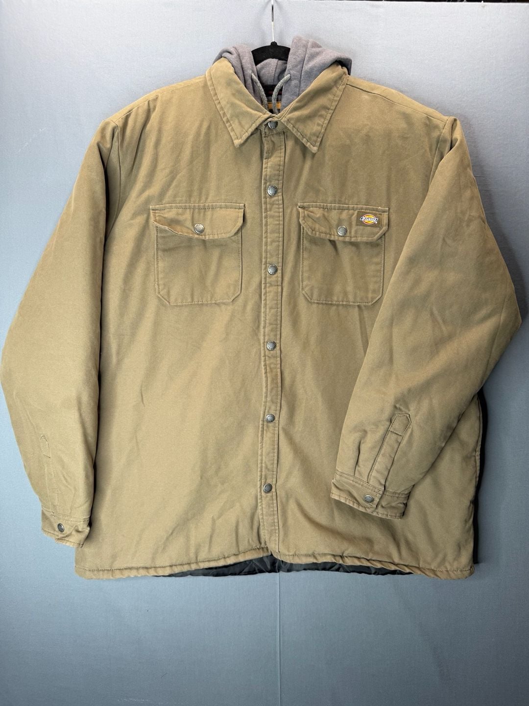 Vintage Dickies Brown Canvas Quilted Lined Hooded Work Jacket Men's Size 2XL 2