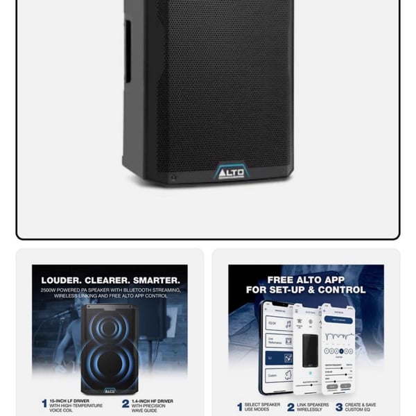 Alto Professional TS415 2500W 15" 2-Way Powered Loudspeaker