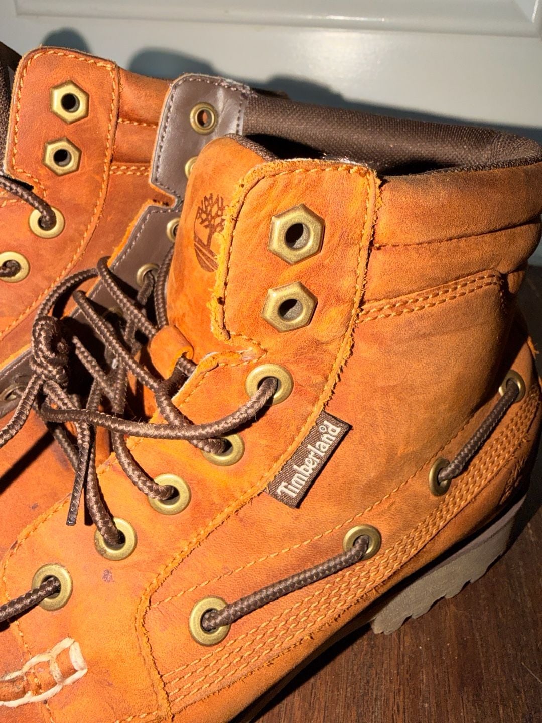 Timberland Oakwell 7-Eye Moc-Toe Brown Nubuck Hiking Boots size 9.5 7