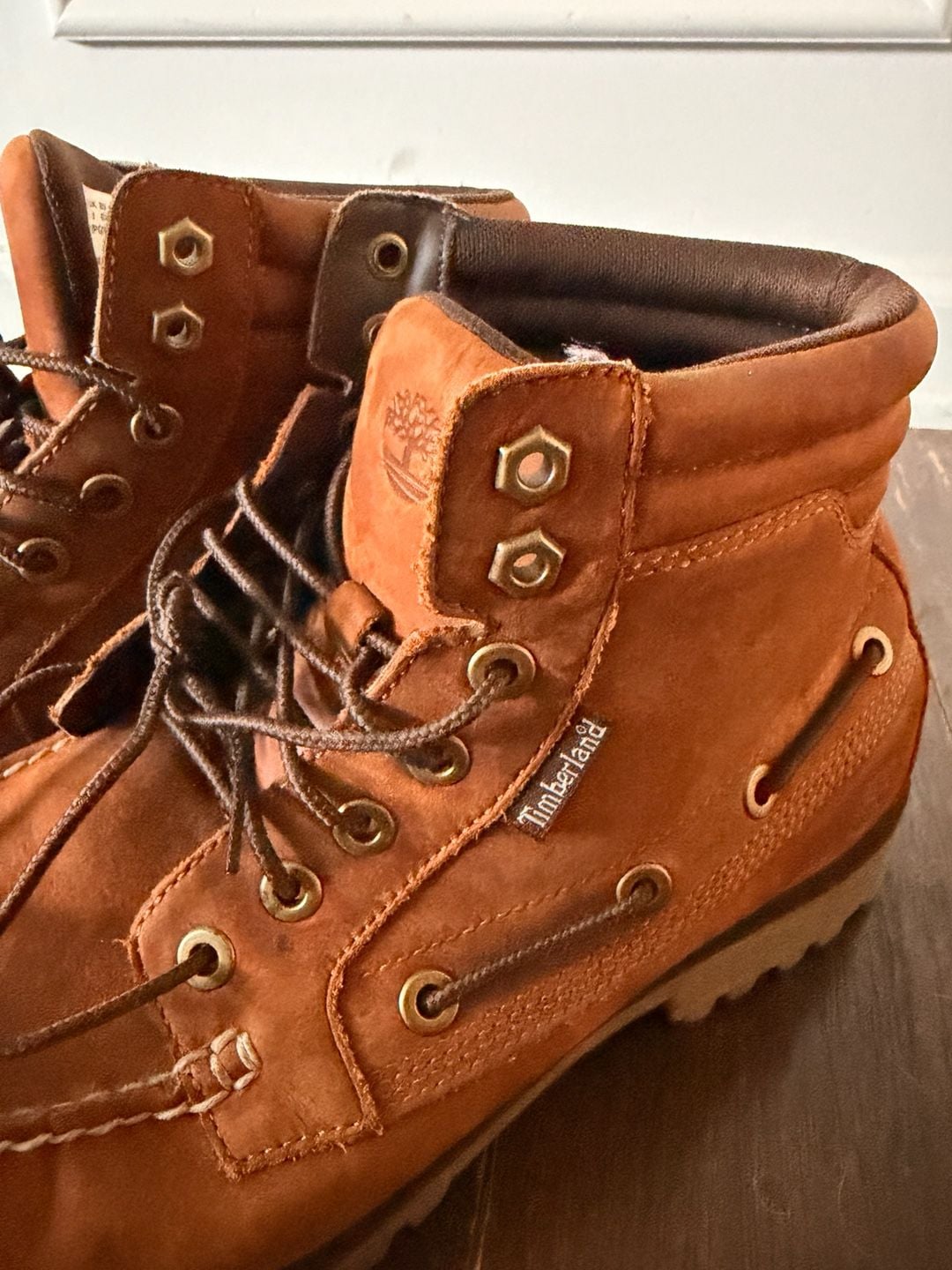 Timberland Oakwell 7-Eye Moc-Toe Brown Nubuck Hiking Boots size 9.5 8