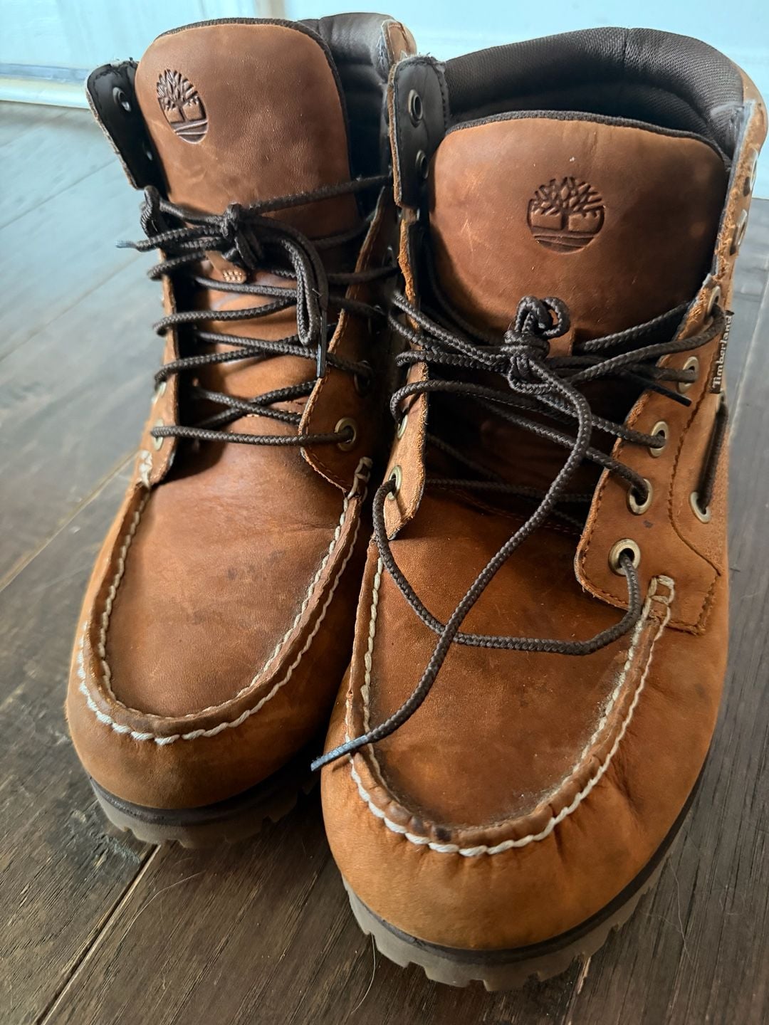 Timberland Oakwell 7-Eye Moc-Toe Brown Nubuck Hiking Boots size 9.5 11